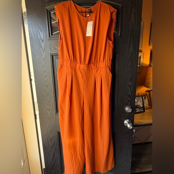Emery Rose Pants - Women’s Wide Leg Jumpsuit in Burnt Orange